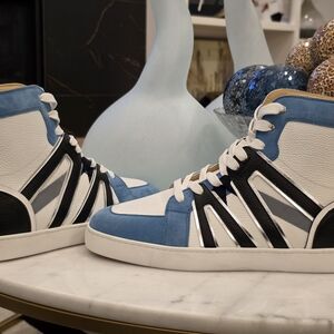 Christian Louboutin Blue and White Mens Sneakers. Never Worn